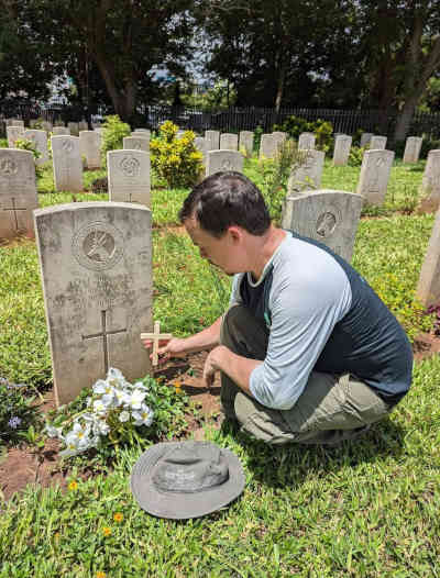 Grave of Private Dixon at the Dar-es-Salaam war graves cenetery.